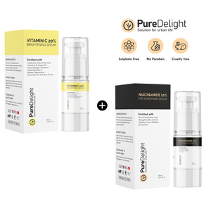Pure Delight Vitamin C 20% + Niacinamide 10% Serum Combo Brightening & Acne Mark Solution
