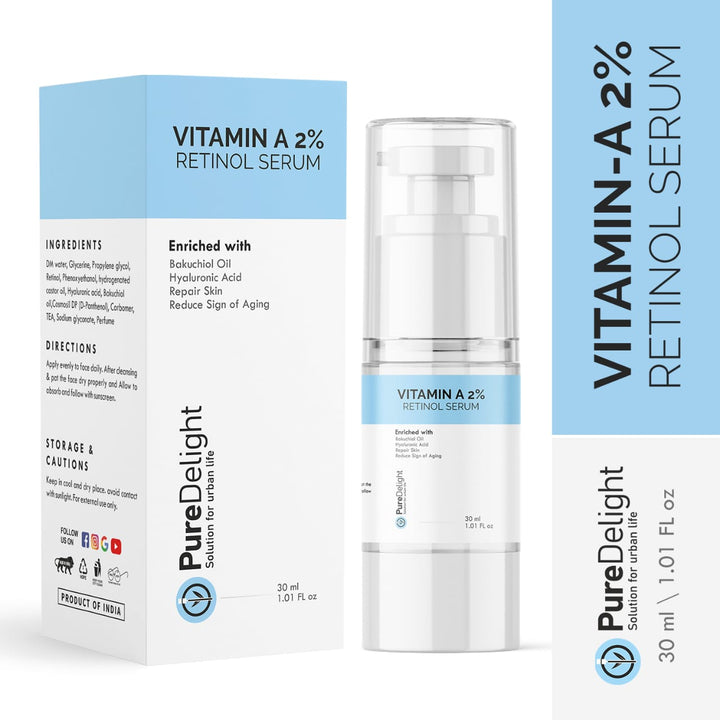 Pure Delight Vitamin A 2% Retinol Serum + Niacinamide 10% Serum Anti-Aging & Acne Mark Combo