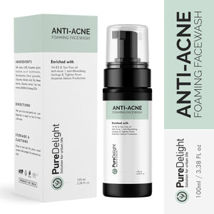 Pure Delight Anti-Acne Foaming Facewash with Vitamin B3 & Tea Tree  (100ml)