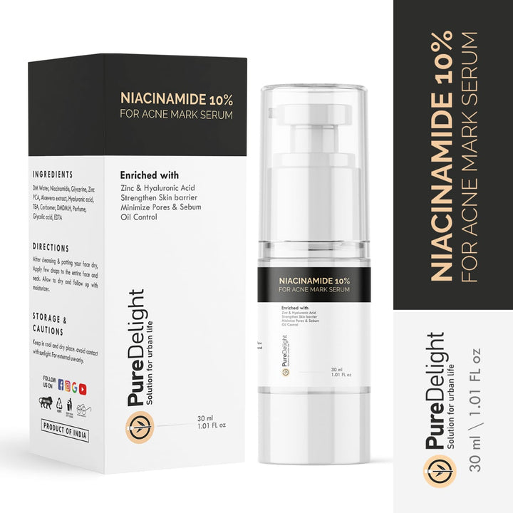 Pure Delight Niacinamide 10% Serum for Acne Marks & Oil Control (30ml)