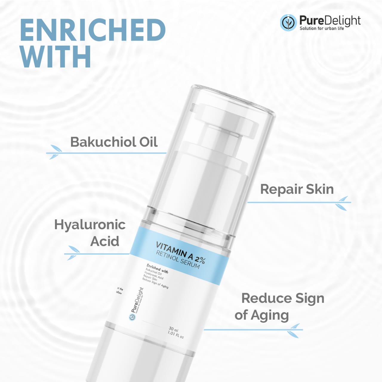 Pure Delight Vitamin A 2% Retinol Serum for Anti-Aging & Skin Renewal (30ml)