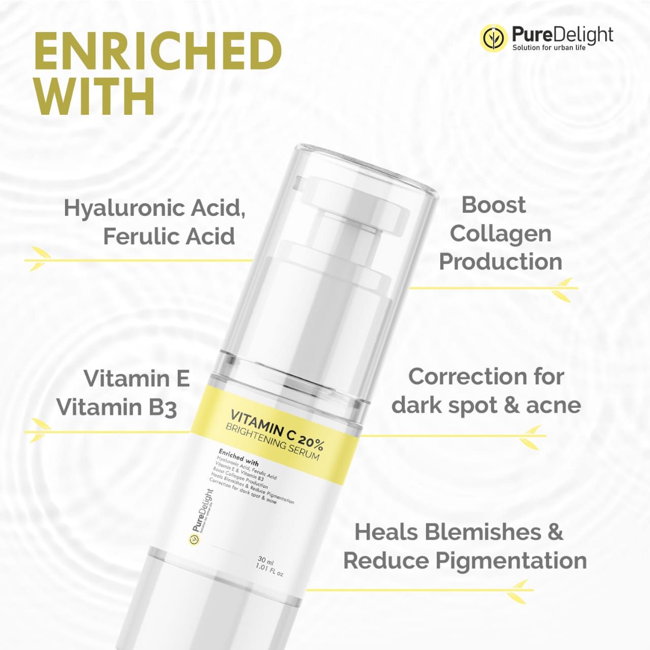 Pure Delight Vitamin C 20% + Niacinamide 10% Serum Combo Brightening & Acne Mark Solution