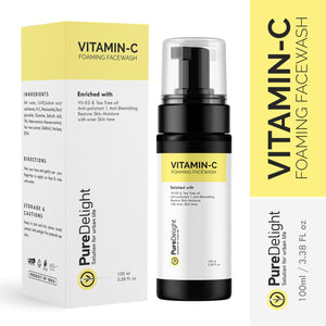 Pure Delight Vitamin-C Foaming Facewash for Glowing Skin (100ml)