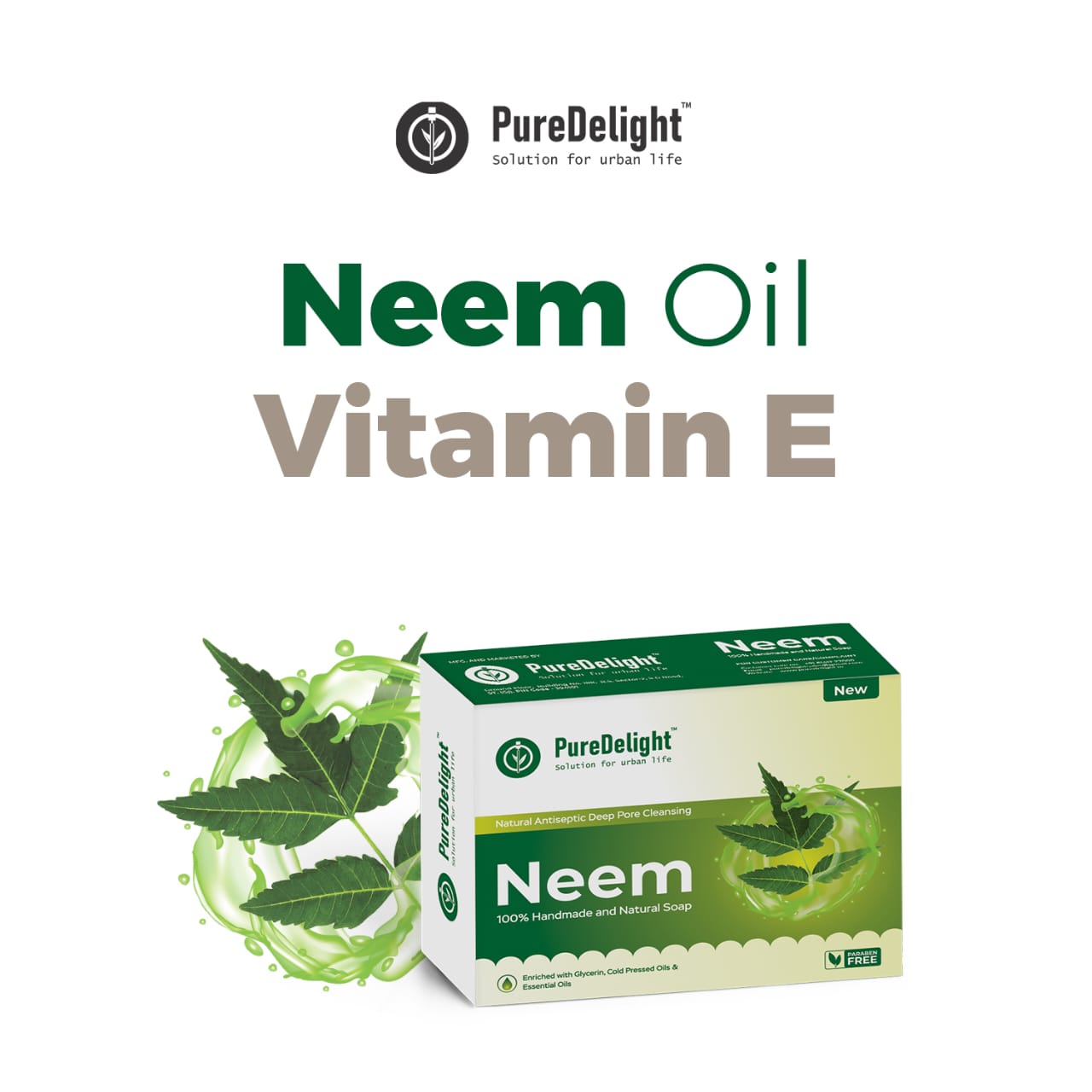 Pure Delight Neem Soap for Acne-Prone & Sensitive Skin (100g)
