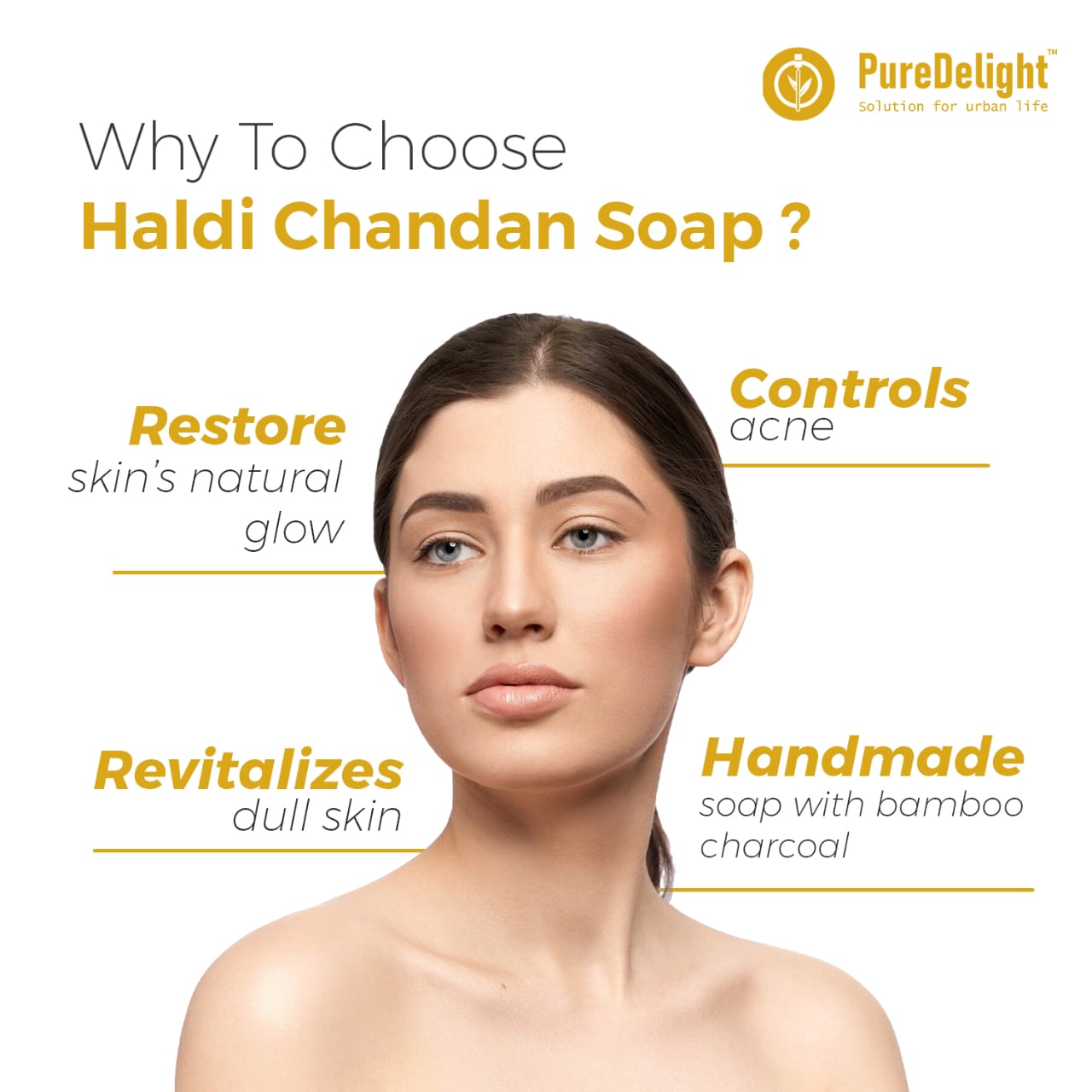 Pure Delight Haldi Chandan Soap for Glowing & Clear Skin (100g)