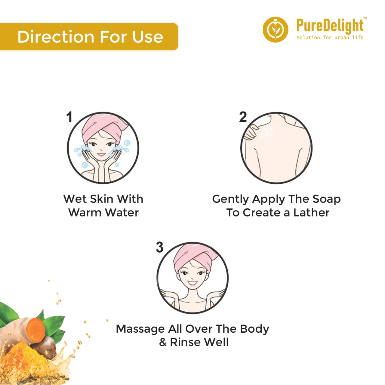 Pure Delight Haldi Chandan Soap for Glowing & Clear Skin (100g)