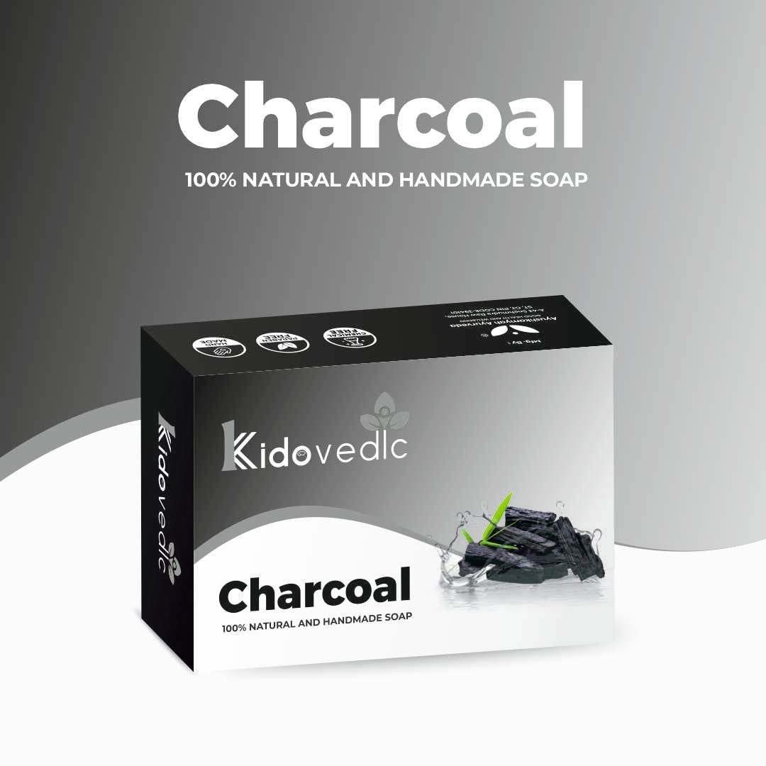 Kidovedic Charcoal Detox Soap – Deep Cleanse for Face & Body (100g)
