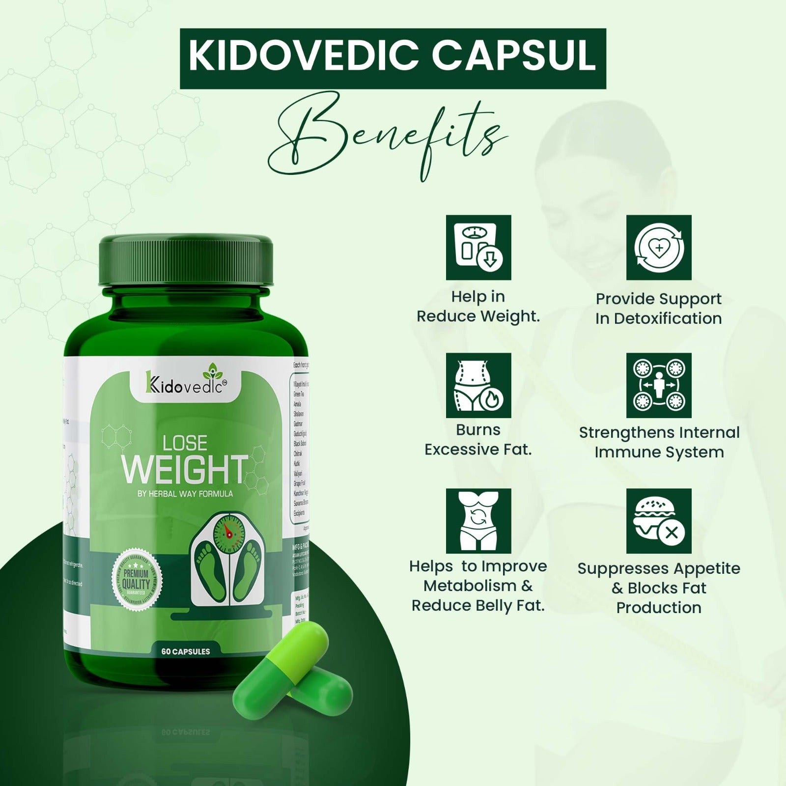 idovedic Herbal Slim & Detox Combo – Capsules & Powder | Jiru-Varyali | 100% Natural