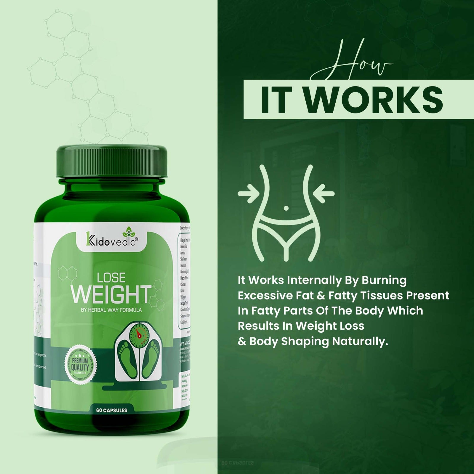 idovedic Herbal Slim & Detox Combo – Capsules & Powder | Jiru-Varyali | 100% Natural
