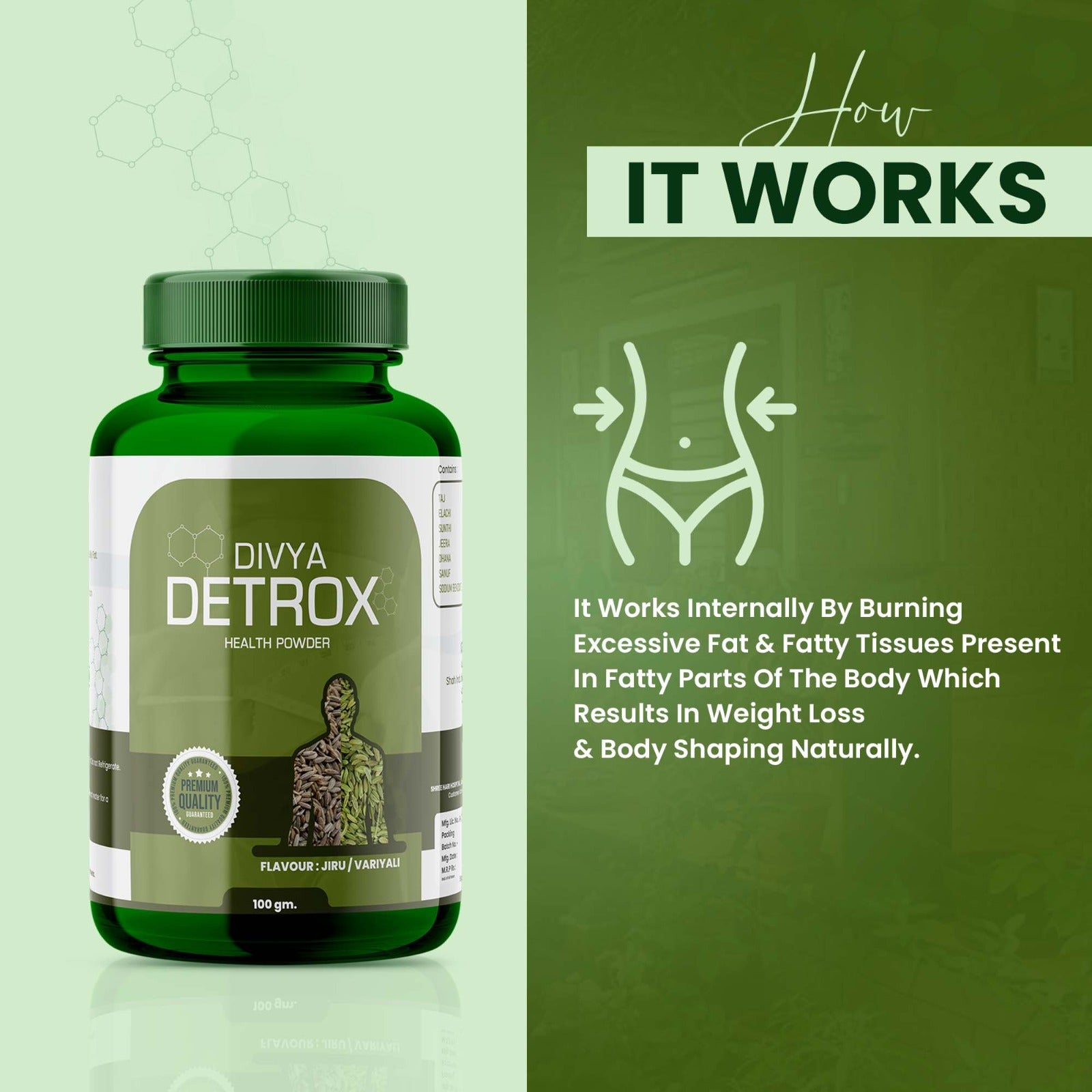 idovedic Herbal Slim & Detox Combo – Capsules & Powder | Jiru-Varyali | 100% Natural