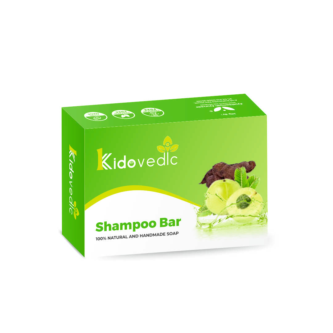 Kidovedic Herbal Shampoo Bar – Amla, Shikakai & Goat Milk Blend (100g)