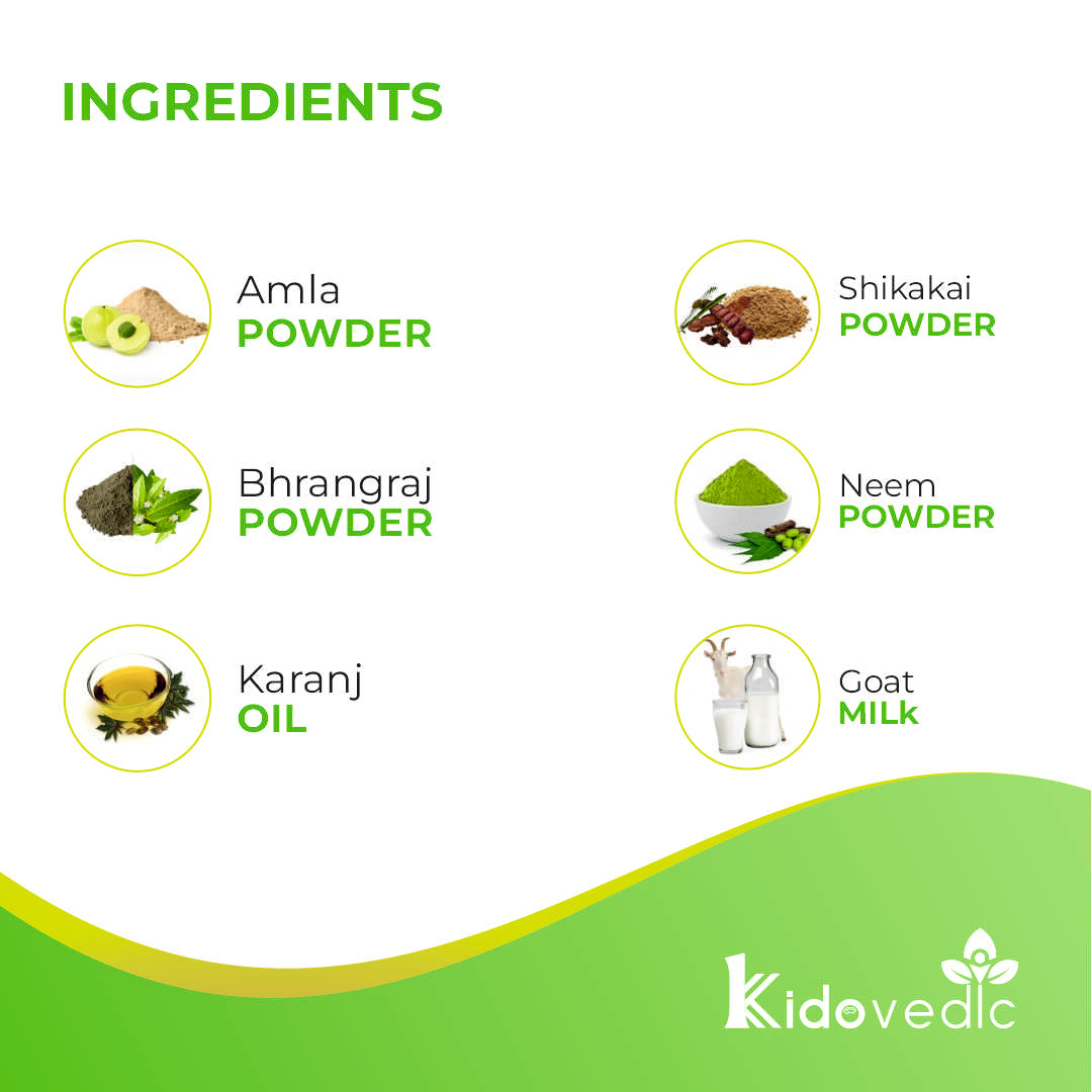 Kidovedic Herbal Shampoo Bar – Amla, Shikakai & Goat Milk Blend (100g)