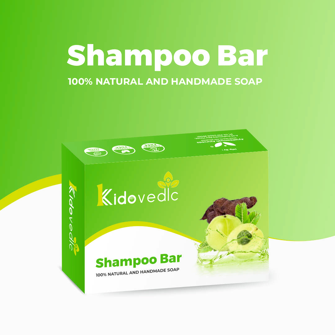Kidovedic Herbal Shampoo Bar – Amla, Shikakai & Goat Milk Blend (100g)
