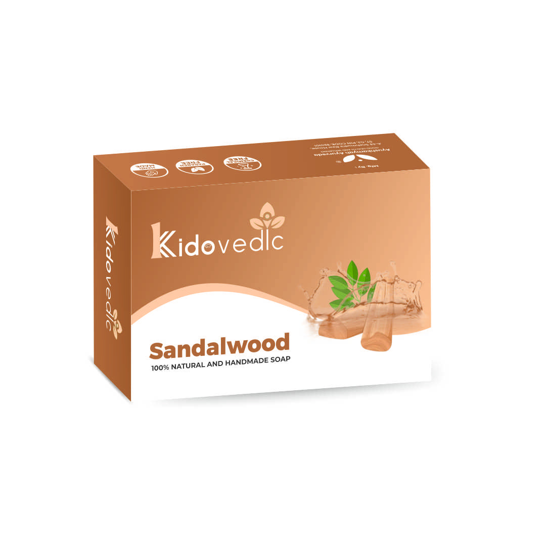 Kidovedic Sandalwood Soap – Red & White Chandan with Coconut Oil & Goat Milk (100g)