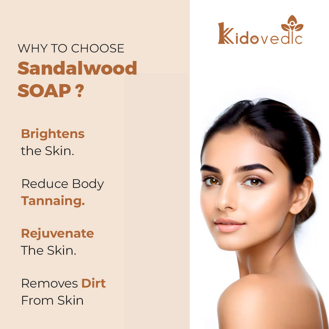 Kidovedic Sandalwood Soap – Red & White Chandan with Coconut Oil & Goat Milk (100g)